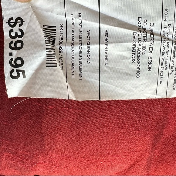 Pier 1 RARE Handmade Embroidered Appliqué Pillow Pom Pom Beaded Accents - Picture 6 of 7